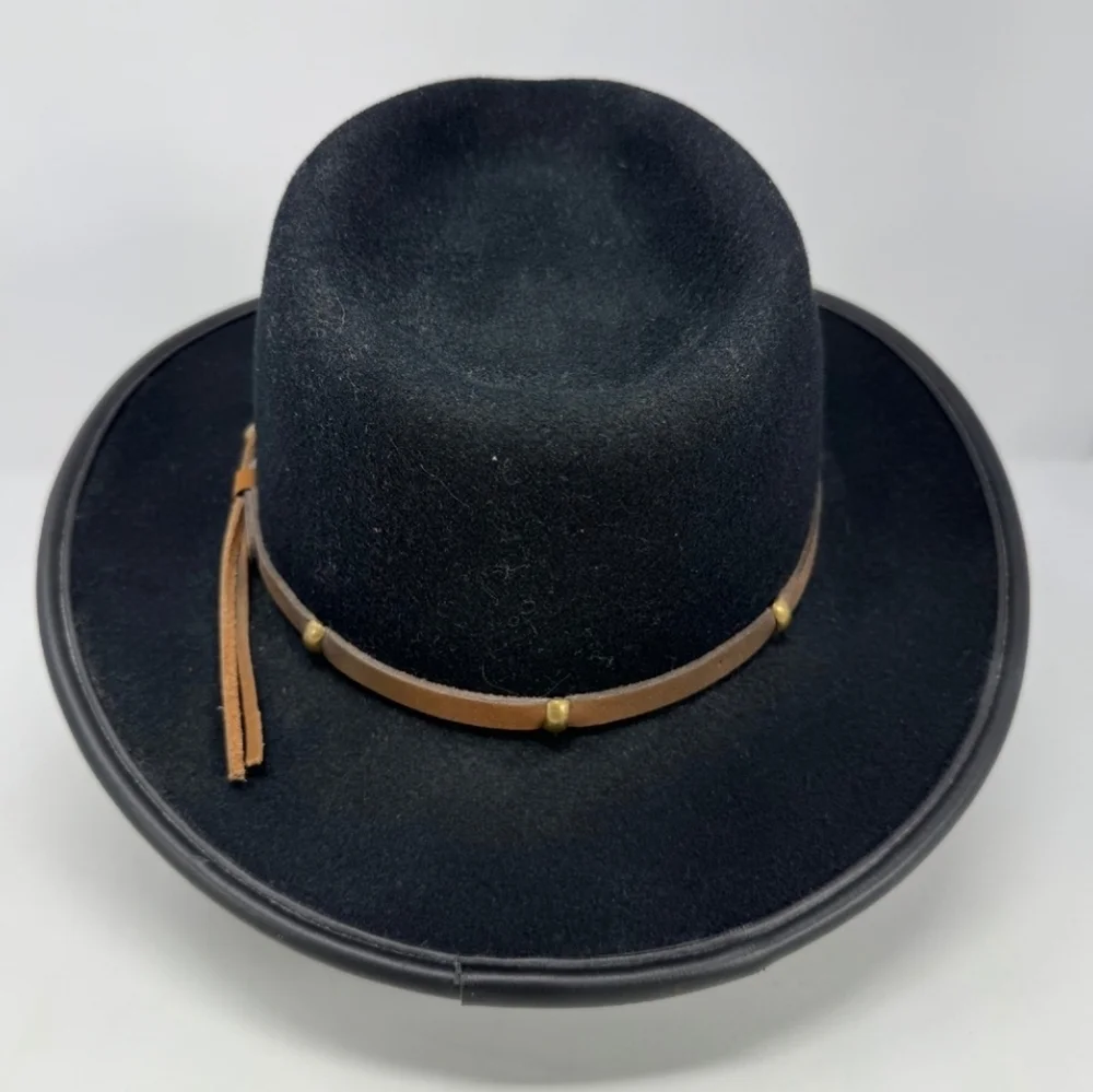 Scala Wool Felt Outback Hat Leather Band Fedora Western Style